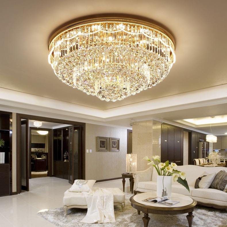 Crystal Ceiling Light - Round Double Tier